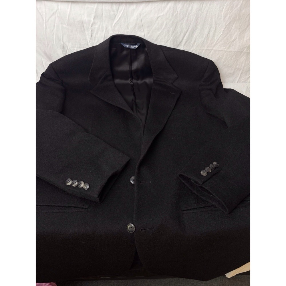 Men's Vintage Black Blazer 100%Camel Hair Sized‎ As 42R Made In USA Two Button